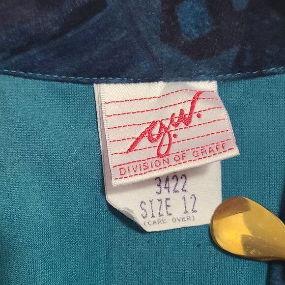 VTG GW Division of Graff Blue Pattern Vest Western Soft 90s 80s - Picture 3 of 7